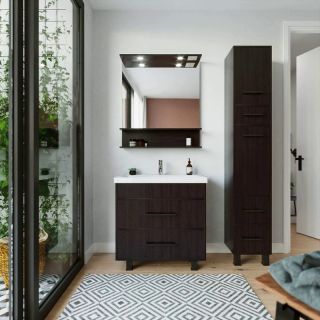 Зеркало с подсветкой Бриклаер Чили 44627125415067 80 см венге